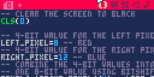 Directly addressing pixels in PICO-8